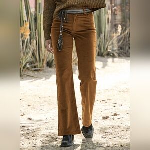 Peruvian Connection Velvetine Toffee Straight Leg Cut Pants Size 4